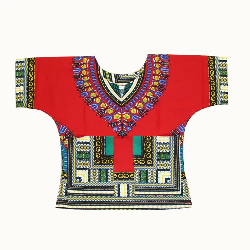 Kids 2019 Child New Fashion Design Traditional African Clothing Print Dashiki T-shirt For Boys and Girls