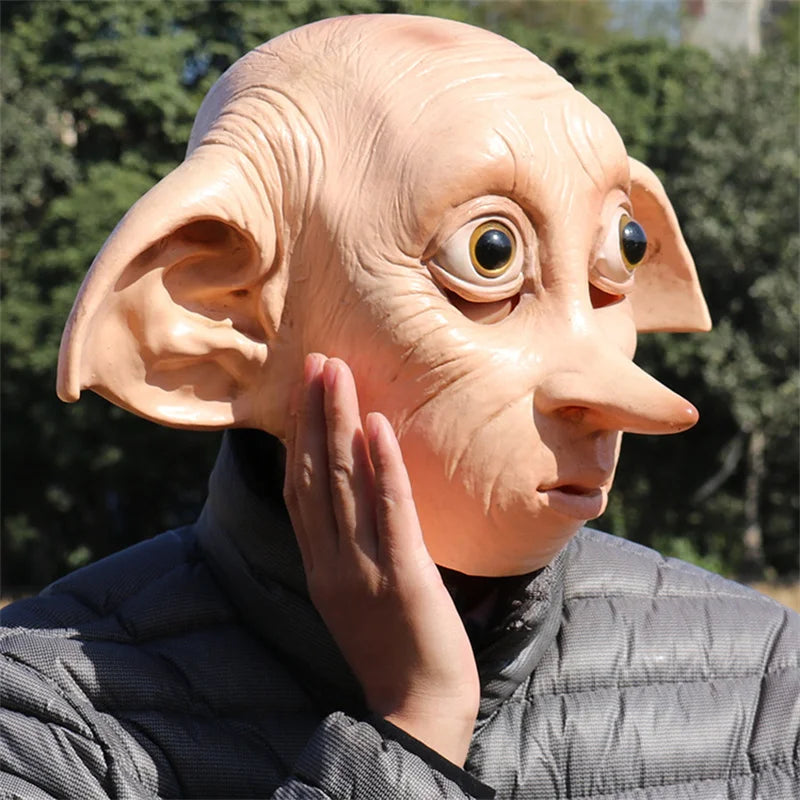 Dobby Mask Novelty Little Elf Latex Mask Halloween Party Cosplay Funny Elf Full Head Mask Dobby Costume Accessory Props