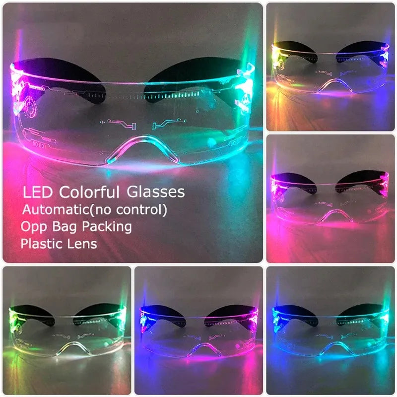 Christmas party glasses LED Light up cyberpunk Glasses glowing cool Goggles for man women Futuristic cosplay bar party props