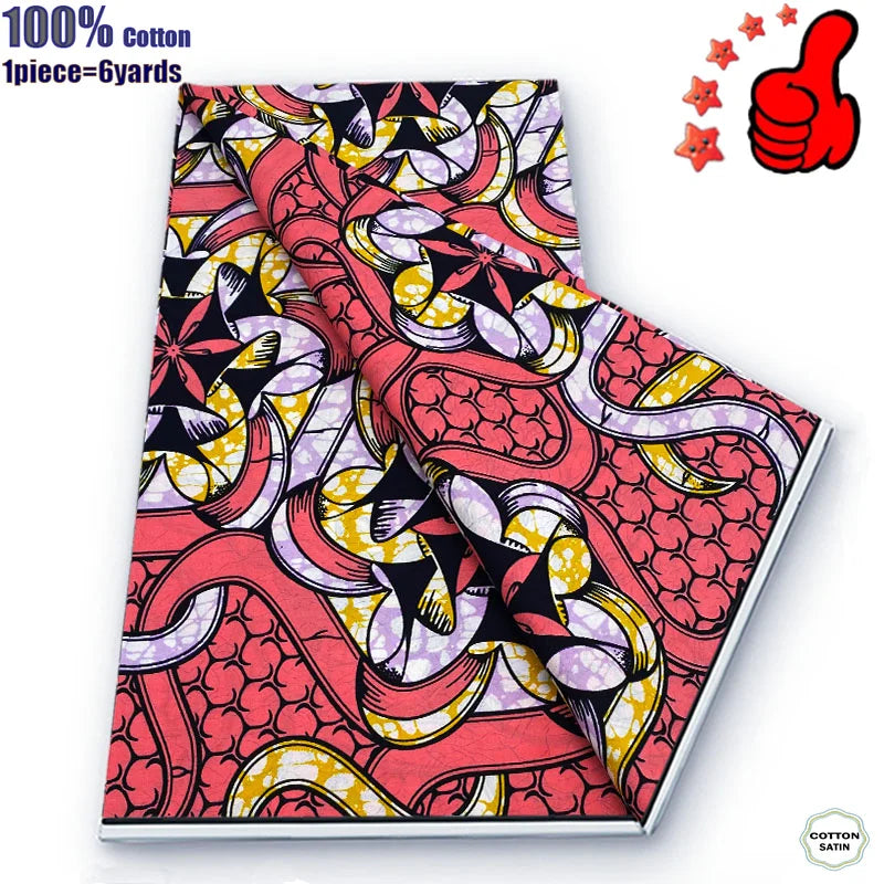 Guaranteed Veritable African Real Wax Prints Fabric Ghana Style Ankara Wax Tissu Pagne 100%Cotton Soft Design Nigeria Wax Fabric