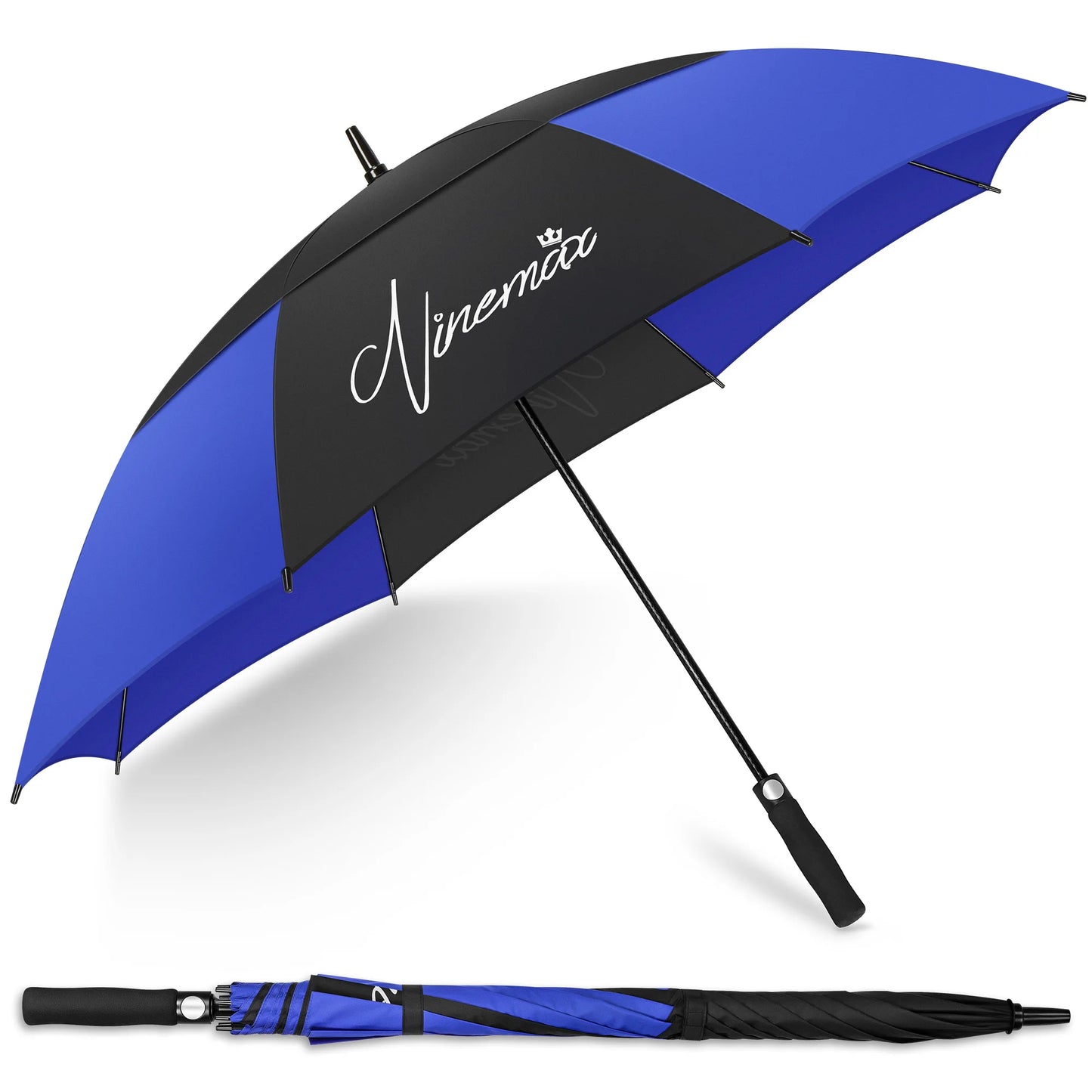Automatic Open Extra Large Golf Umbrella 157 cm Double Canopy Sun Protection Ultra Rain & Wind Resistant Stick Umbrellas