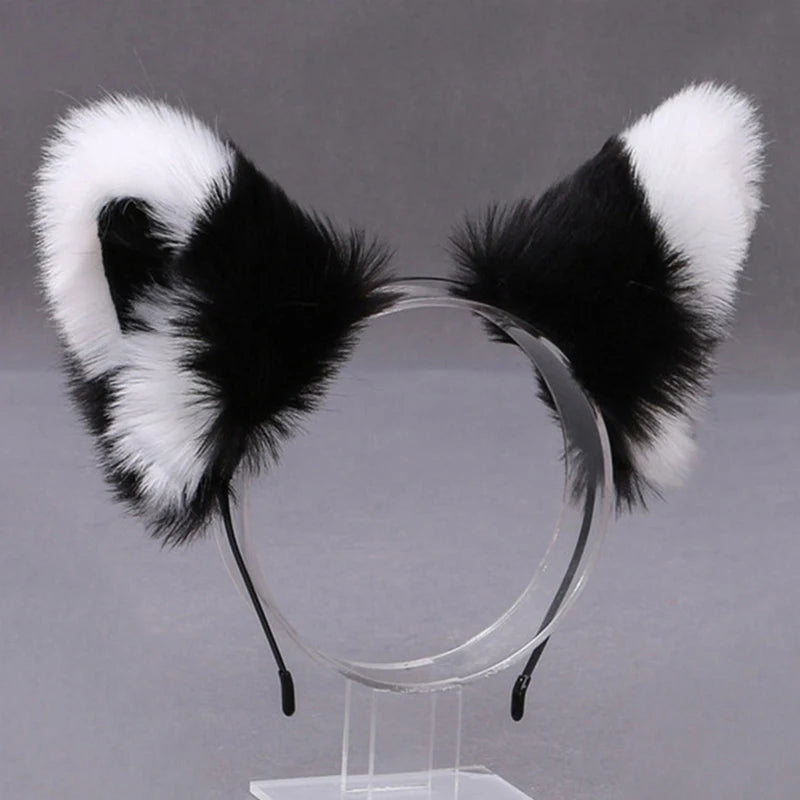 Lolita Animal Cat Fox Ear Hair Hoops Cosplay Faux Fur Hairband Girls Halloween Anime Headbands Headwear Hair Accessories