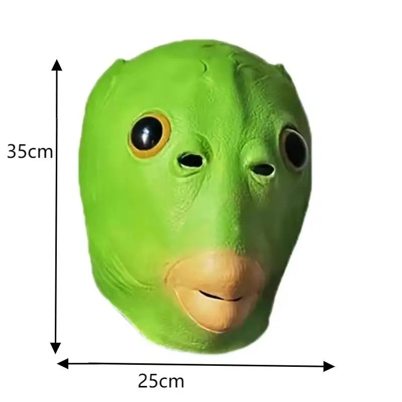Green Fish Head Mask Toy Sand Sculpture Play Strange Green Fish Head Cover