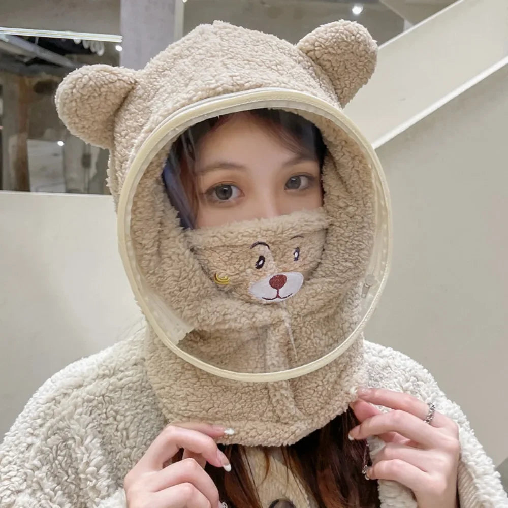 Earmuffs Thickened Riding Face Mask Windproof Warm Full Face Cover Hats Breathable Neck Protection Plush Pullover Hat Sport