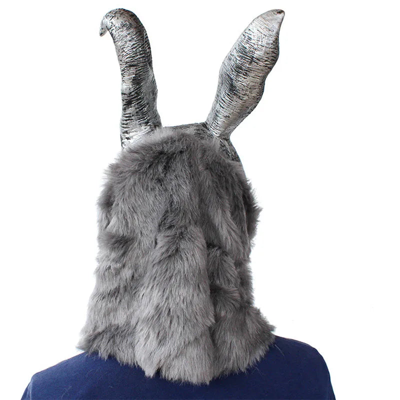 Funny Donnie Darko Frank the Bunny Rabbit Mask Latex and Fur Halloween Costume Animal Masks Party Cosplay Dress Props Adults
