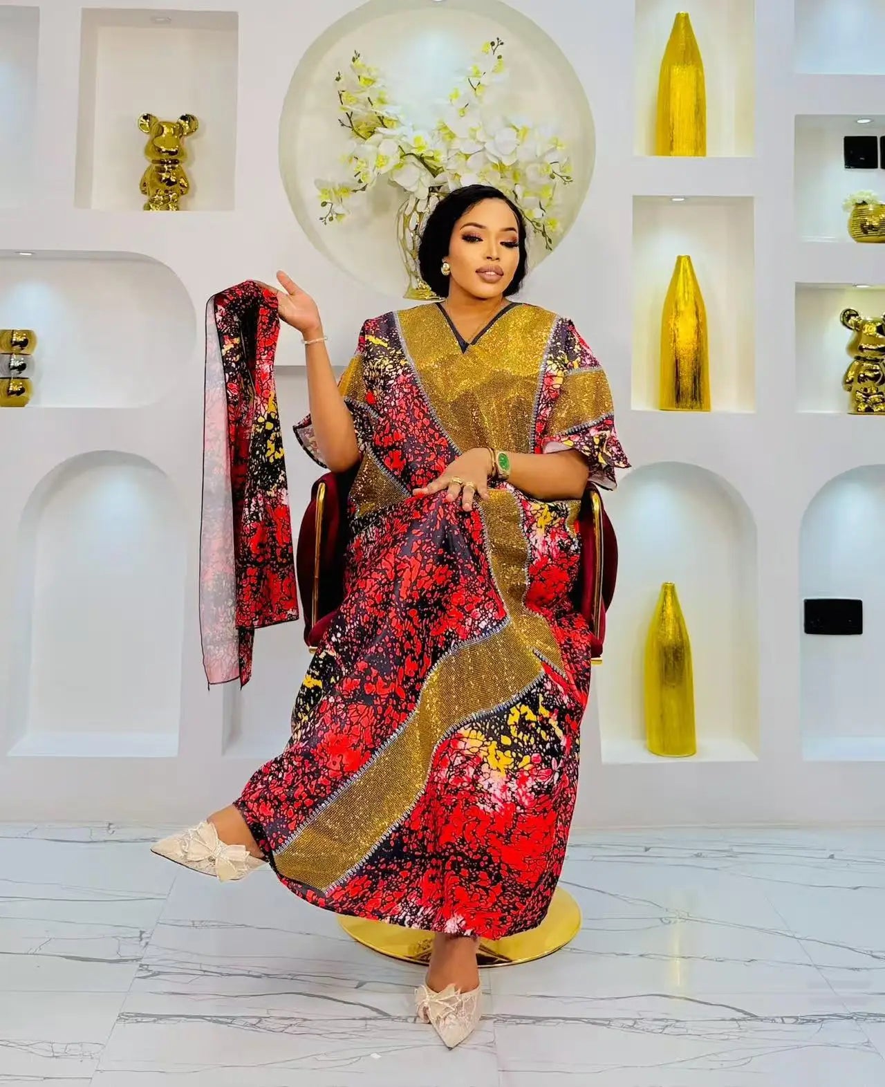2025 new arrivals loose women/lady summer maxi dress long print short sleeve ankara african style