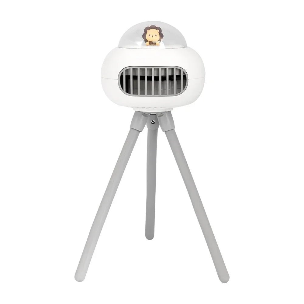 Mini Flexible Air Conditioner 3600mAh USB Chargeable Stroller Cooling Fan 130° Auto Rotation Quiet Wind Handheld for Outdoors