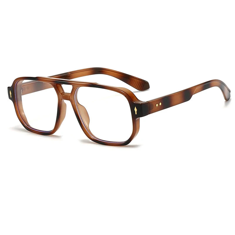 SHAUNA Double Bridges Anti Blue Light Retro Women Square Glasses Frame Fashion Men Optical Eyewear