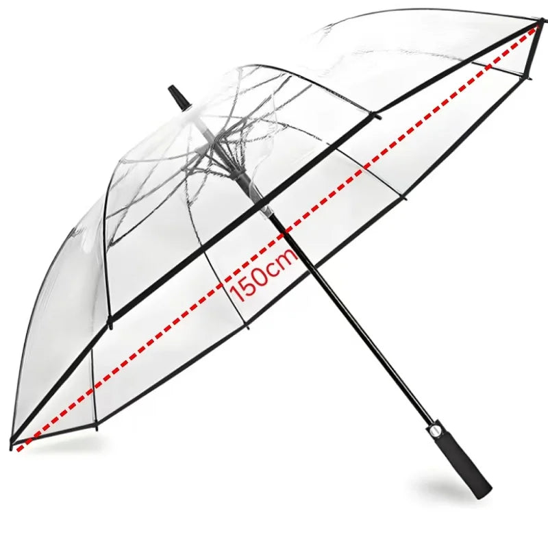 Eco-Friendly PVC Transparent Golf Umbrella,Wind-Resistant,Thick and Sturdy Long-Landled,Large-Sized Umbrella