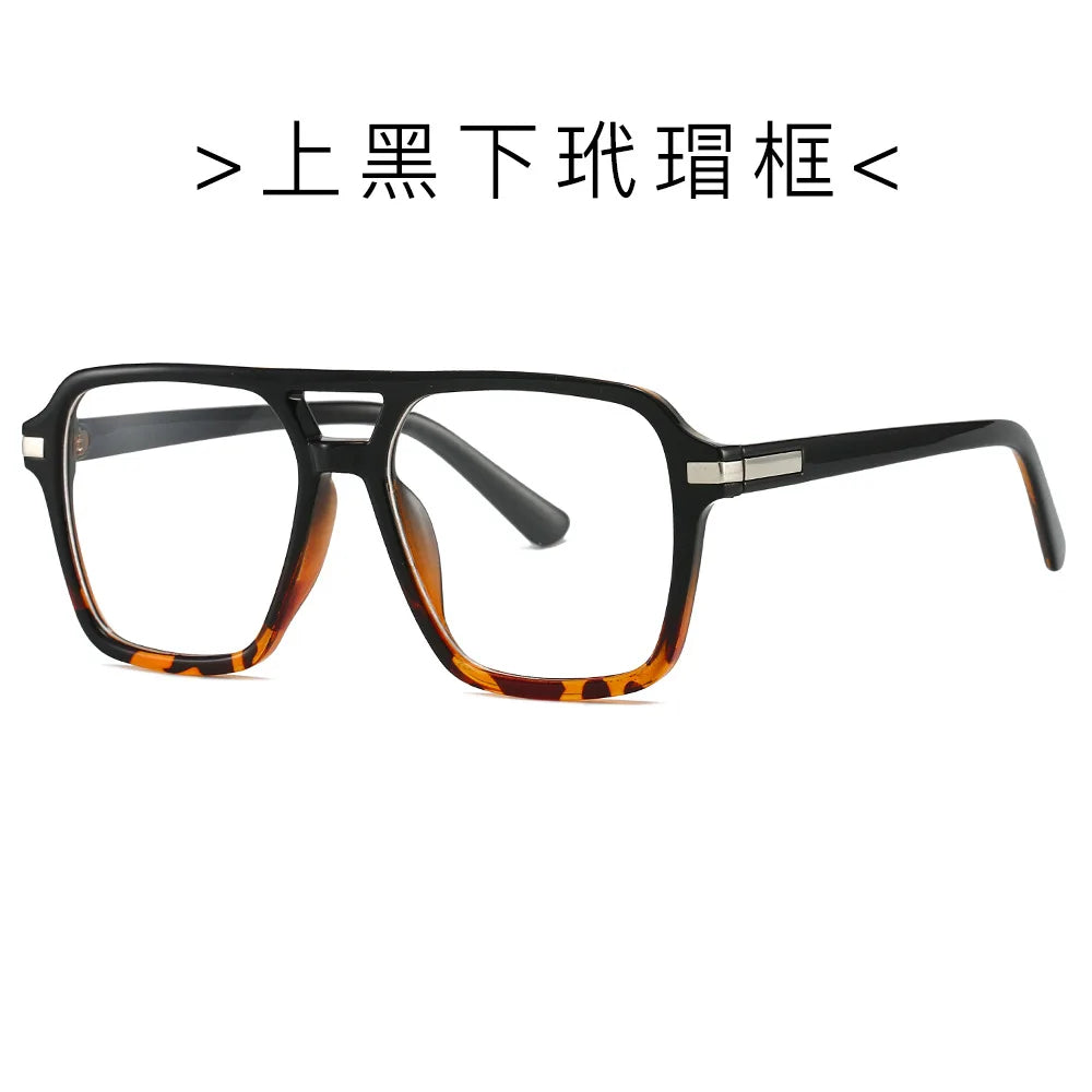 Luxury Brand Designer Reading Glasses Women 2025 Retro Double Bridge Square Eyeglass Fashion Man Optical Prescription Eyewear