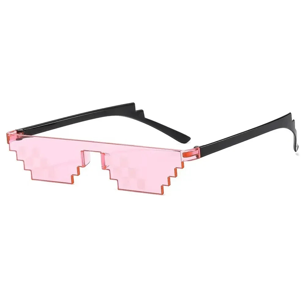 Funny Quirky Women Glasses Black Pixel Vintage Shades Eyewear For Men Birthday Wedding Party Cosplay Supplies Mask