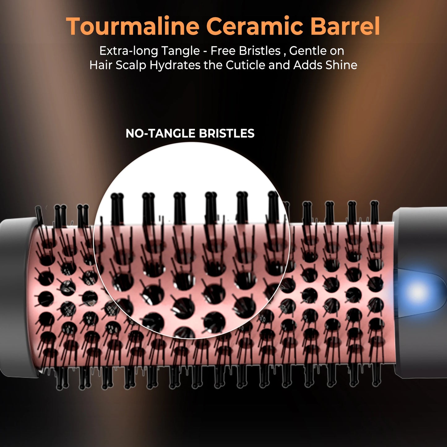 Professional 3 In 1 Curling Iron Brush Double PTC Heated Thermal Brush Ceramic Ionic Hot Brush Heated Anti-Scald Curling Wand