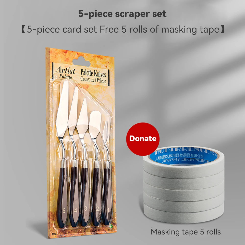 7Pcs/Set Stainless Steel Oil Painting Knives Artist Crafts Spatula Palette Knife Oil Painting Mixing Knife Scraper Art Tools