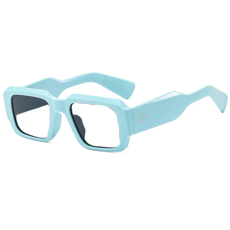 R57164 Men Fashion Rivet Optical Reading Glasses Women Trend Square Presbyopic Spectacles Dioptric +50 +100 +300