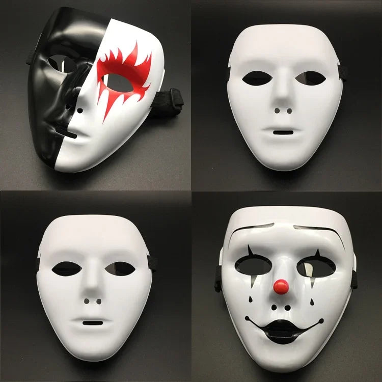 4PCS 2024 Halloween Mask Cool Spooky Party Ghost Cosplay Mask Hip Hop Street Dance Masks Performances Prop Full Face Mask