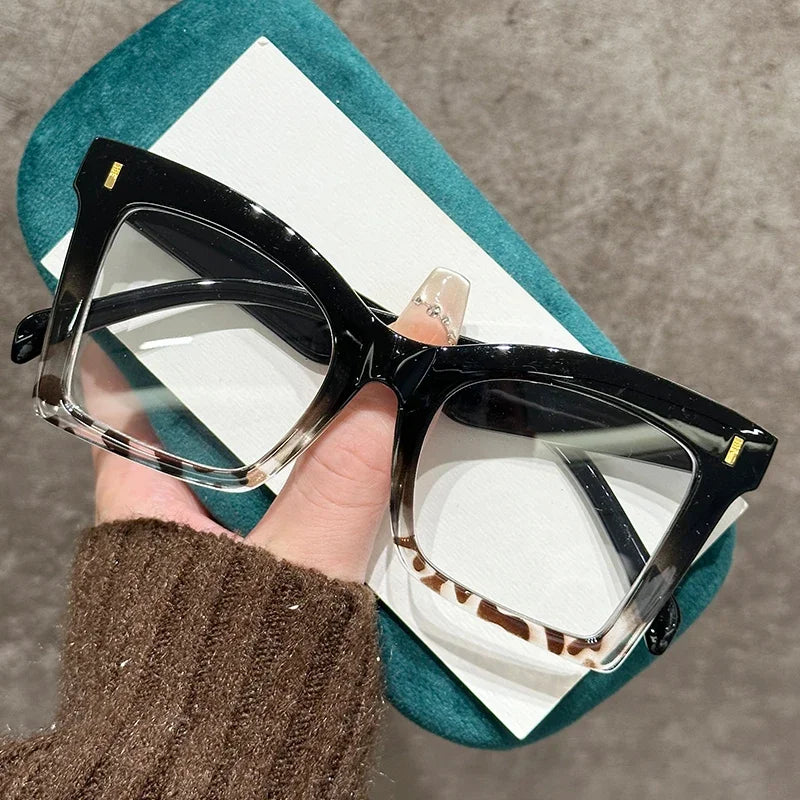 2025 New Style Reading Glasses for Women Fashion Men Oversized Square Prescription Glasses Large Frame Anti-blue Presbyopia