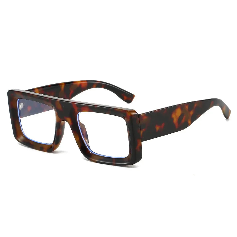 Anti Blue Light Square Thick Frames Reading Glasses Men Women Finished Presbyopic Eyewear Clear Len Prescription Optical Glasses