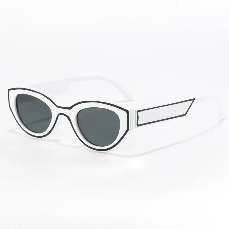 QVQV Luxury Brands Cat Eye Sunglasses Woman 2026 New Vintage Polygon Sun Glasses Man Travel Beach Eyewear Trendy Shades Female