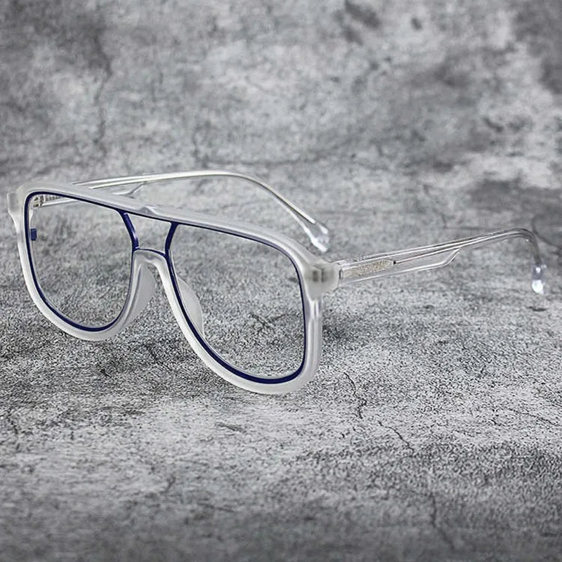 Fashoin Large Frame Anti Blue Light Glasses Frame Men Women Oversized Optical Prescription Eyewear Computer Goggles Eyeglasses