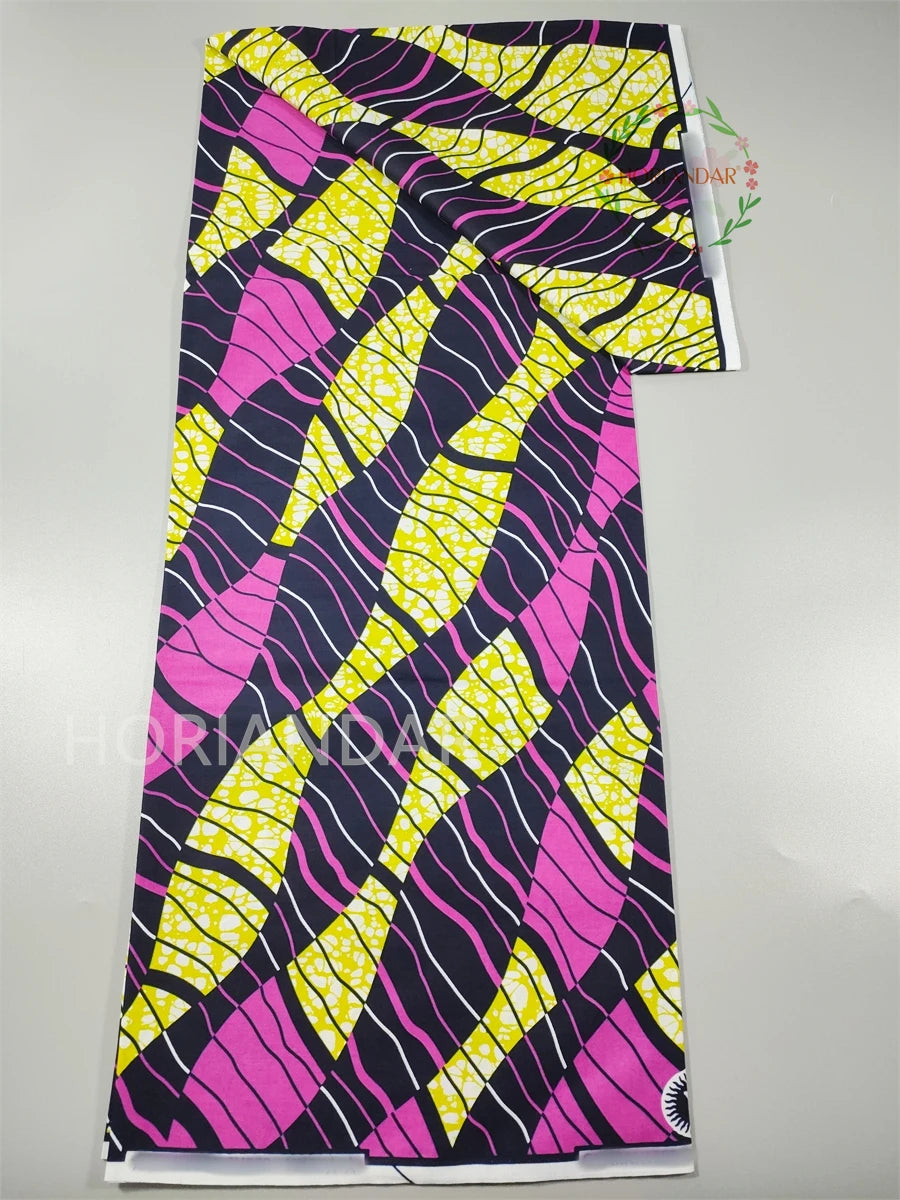 Veritable Super-V Original Hollandais Guaranteed African Grand Super Block Print Split Yardage Fabric 100% Cotton