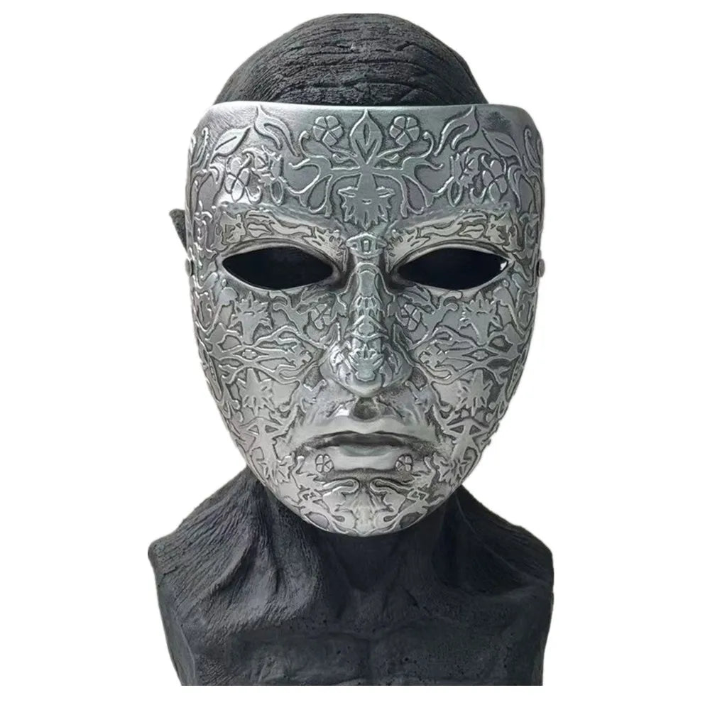 Halloween Carnival 3D Resin Mask Easter Cosplay Collected Craft Adult Silvery Full Face Mask Scary Cosplay Masquerade Party Prop