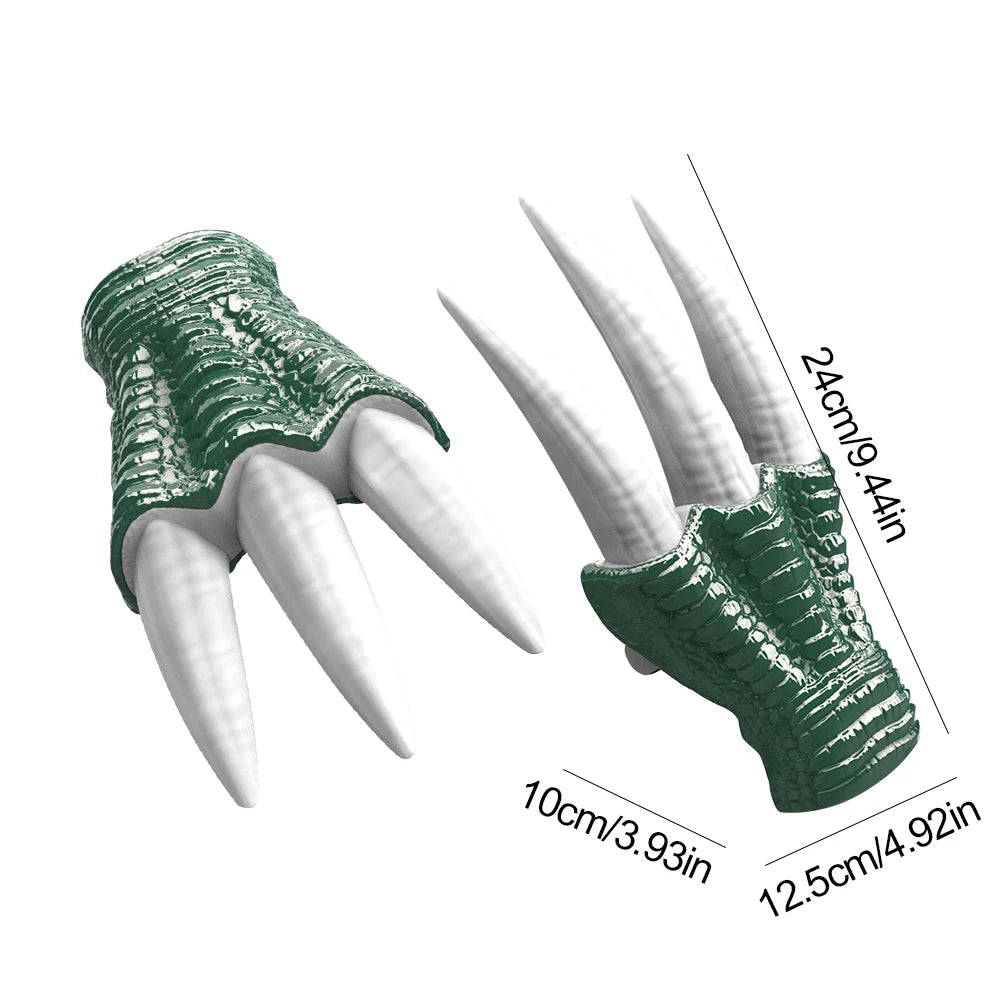 Halloween Moving Jaw Dino Mask with Dinosaur Scream 3D Dinosaur Claws Lifelike Dinosaur Mask Headwear for Carnival Party Decor
