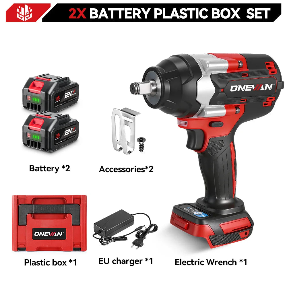 ONEVAN 1800N.M Brushless Electric Impact Wrench 1500W Cordless Handheld Screwdriver Drill Power Tool For Makita 18V Battery Pin