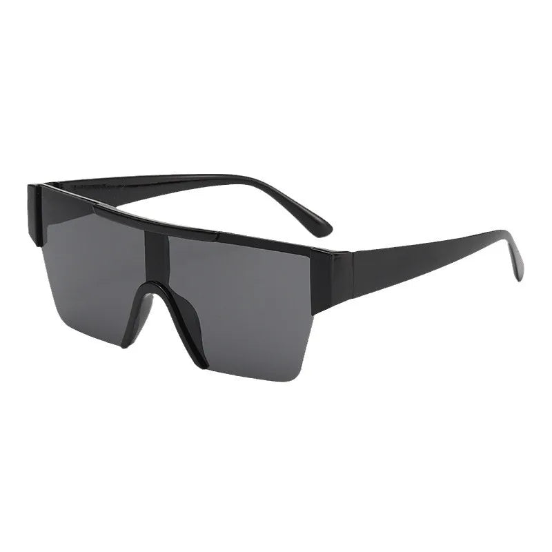 Retro Big Square Frame Women Men Sunglasses Fashion One Piece Black Silver Lens Shades UV400 Trending Sun Glasses Eyewear 2026
