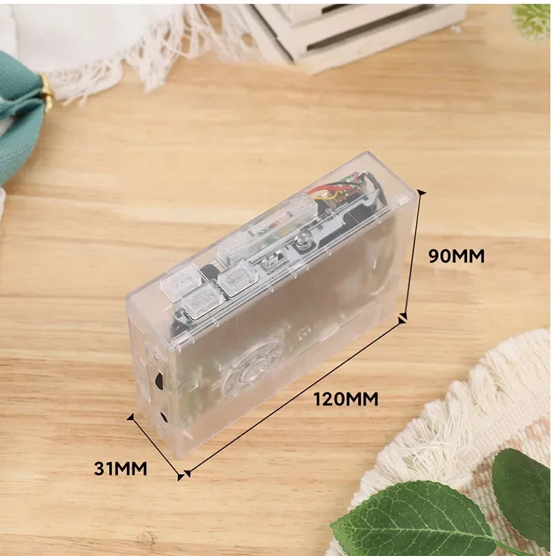 Transparent Tape Player Retro Stereo Cassette Player Walkman Nostalgia Cassette Tape Music Audio Auto Reverse With Bluetooth FM