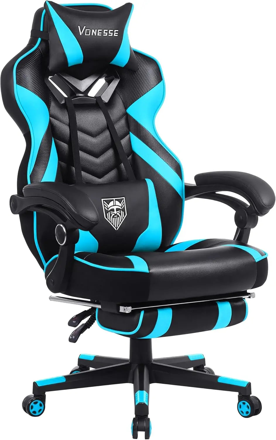 Gaming Chair, Big and Tall Gaming Chair with Footrest and Massage, Gaming Chairs for Adults with Lumbar Support