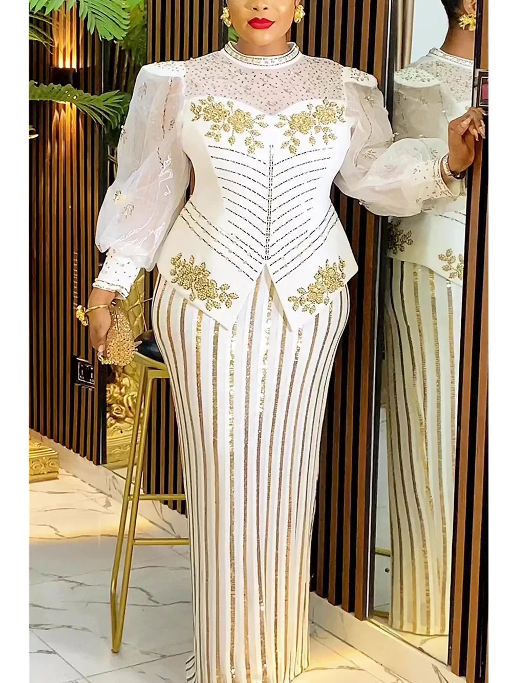 African Dresses for Women 2026 New Fashion Plus Size Sequin Evening Party Long Dress Dashiki Ankara Outfits Robe African Clothes