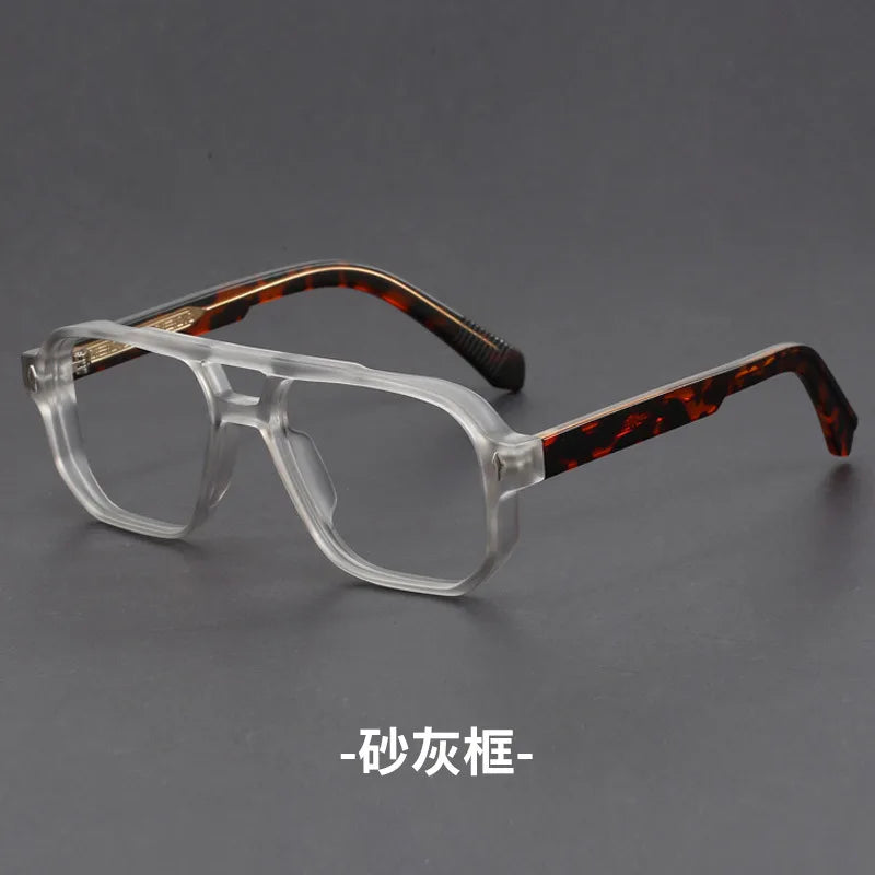 Double Bridges Anti Blue Light Reading Glasses Men Retro Women Square Glasses Frame Fashion Men Myopia Eyewear Fake Eyelasses -2