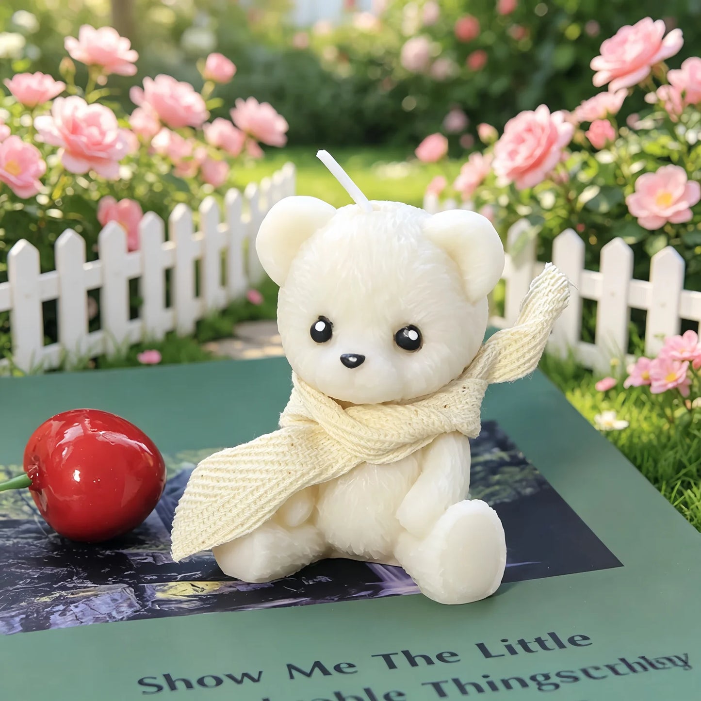 Cute Scarf Teddy Bear Scented Candle,Soy Wax Aromatherapy Candle for home Decor Festival party decoration Birthday Gift
