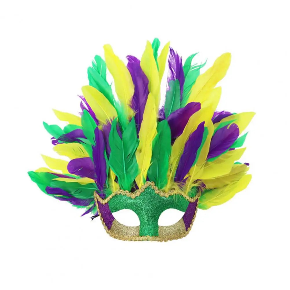 Carnival Masque Mardi Gras Masque Colorful Feather Masquerade Masque for Women Venetian Carnival Costume Party Masques