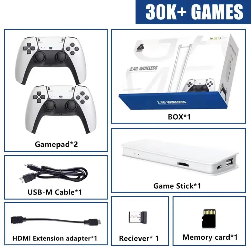 2026 New M15 Game Mini TV Handheld Game Console Wireless Gamepads Video Game 64G 20000+ Retro Game HD Output Two-player 