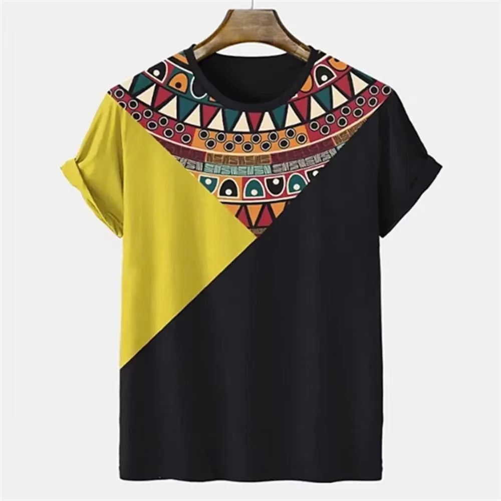 Men's T-shirt Ethnic Style 3d Print Tshirt Men Women African Tradition Stripe T Shirt Tees Women Tshirt Kids Tshirt Clothing