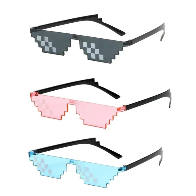 Design Funny Mosaic Sunglasses Thug Life Sun Glasses Pixel Black Retro Gamer Robot Sunglasses Birthday Party Cosplay Favors Mask