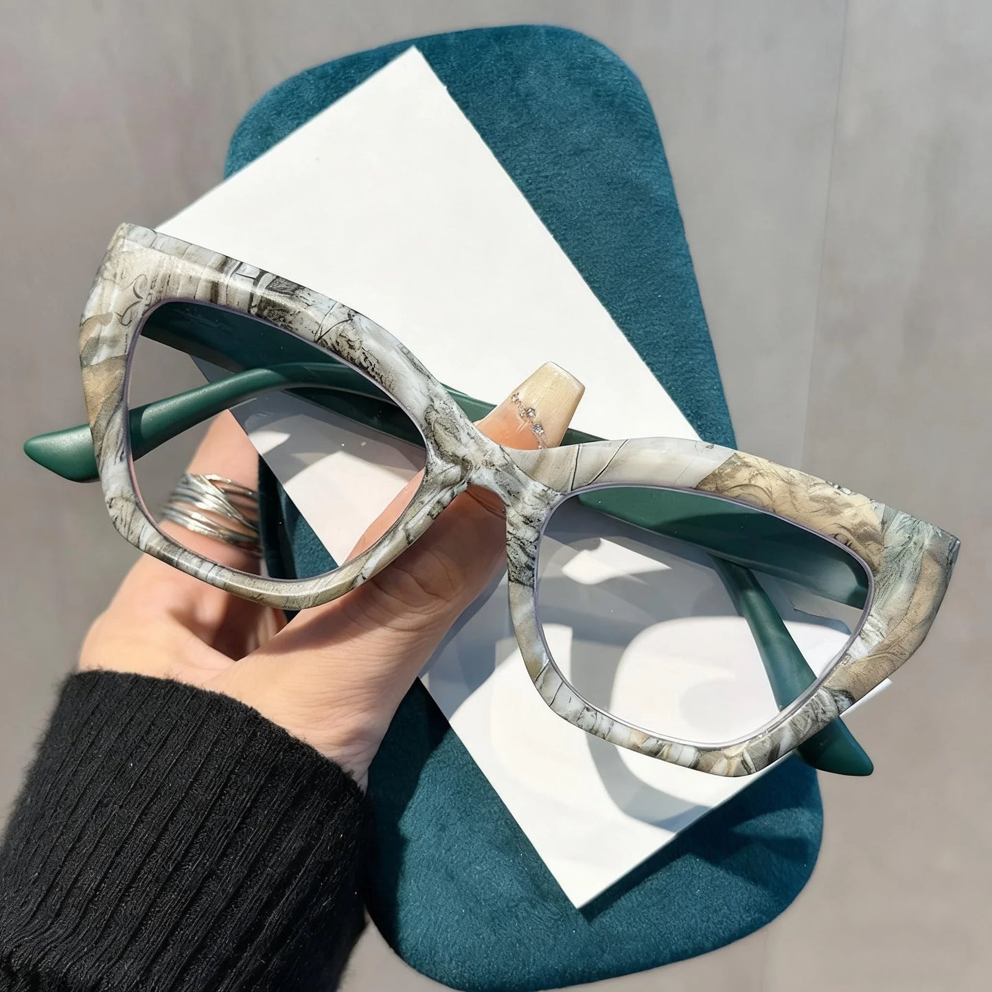 Oversized Flora Printed Reading Glasses Women Men Fashion Trendy Large Frame Hyperopia Unisex Stylish Luxry Cat Eye Eyeglasses