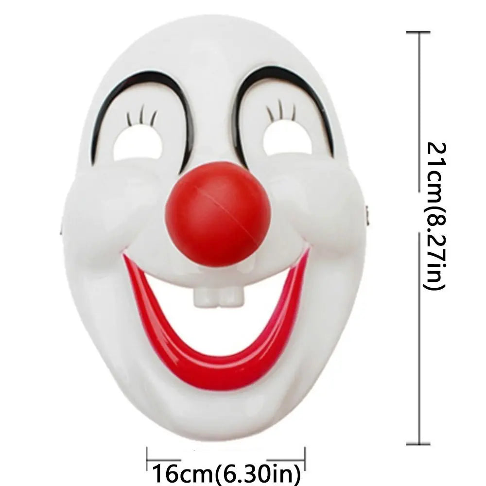 Party Prop Red Nose Halloween Clown Mask PVC Scary Clown Makeup Mask Funny Happy Clown Costume Masquerade Party