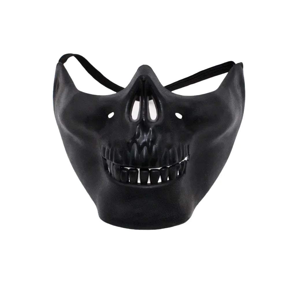 1pcs Skeleton Demon Mask Realistic Half Face Warrior Mask Halloween Cosplay Skull Costume Performance Props Accessories Tools