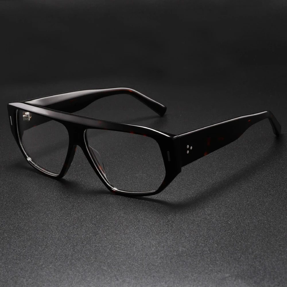 Luxury Brand Designer Thick Acetate Oversized Frame for Men Women Trendy Optical Eyewear Stylish Shield For Men lentes de sol