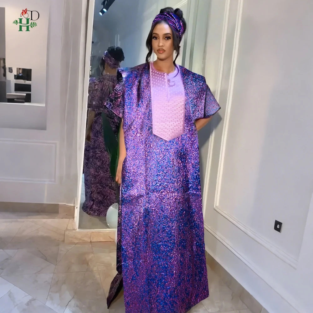 2025 New African Clothes For Women Kaftan Dress Fashion Party Dress Vintage Summer Gown Casual Vestidos Muslim Robe BouBou