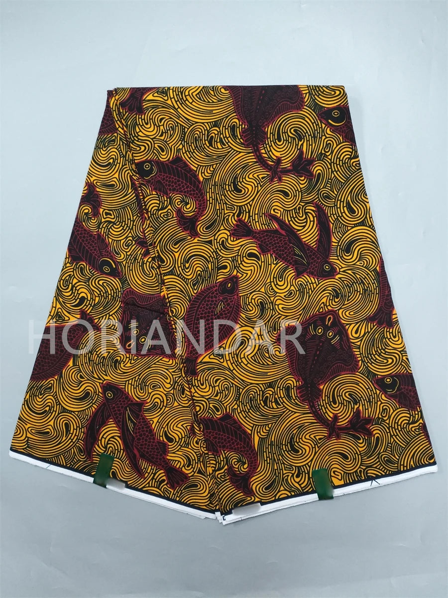 Classical Fabric Dutch Hollandais Fabric Veritable Real Wax for African Printed Dress Guaranteed 100% Cotton 6 Yards