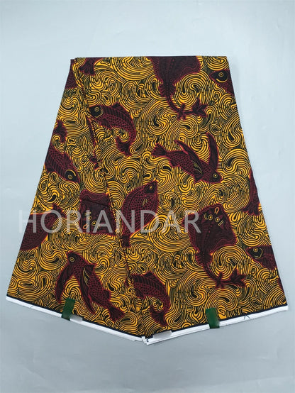 Classical Fabric Dutch Hollandais Fabric Veritable Real Wax for African Printed Dress Guaranteed 100% Cotton 6 Yards