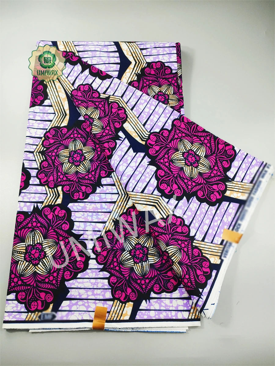 2025 Newest Ankara Real Wax Fabric Guaranteed Veritable African Wax Print Pagne Fabric 100% Cotton 6 Yards Ghana Style Dresses