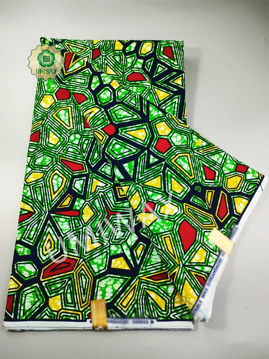 2025 Newest Ankara Real Wax Fabric Guaranteed Veritable African Wax Print Pagne Fabric 100% Cotton 6 Yards Ghana Style Dresses