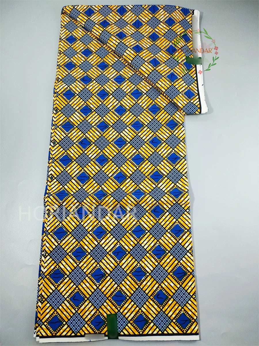 Classical Fabric Dutch Hollandais Fabric Veritable Real Wax for African Printed Dress Guaranteed 100% Cotton 6 Yards