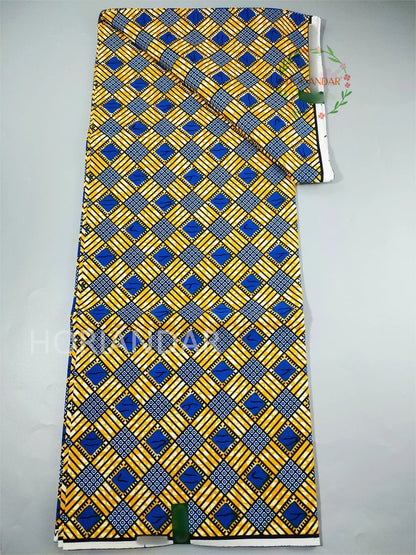 Classical Fabric Dutch Hollandais Fabric Veritable Real Wax for African Printed Dress Guaranteed 100% Cotton 6 Yards