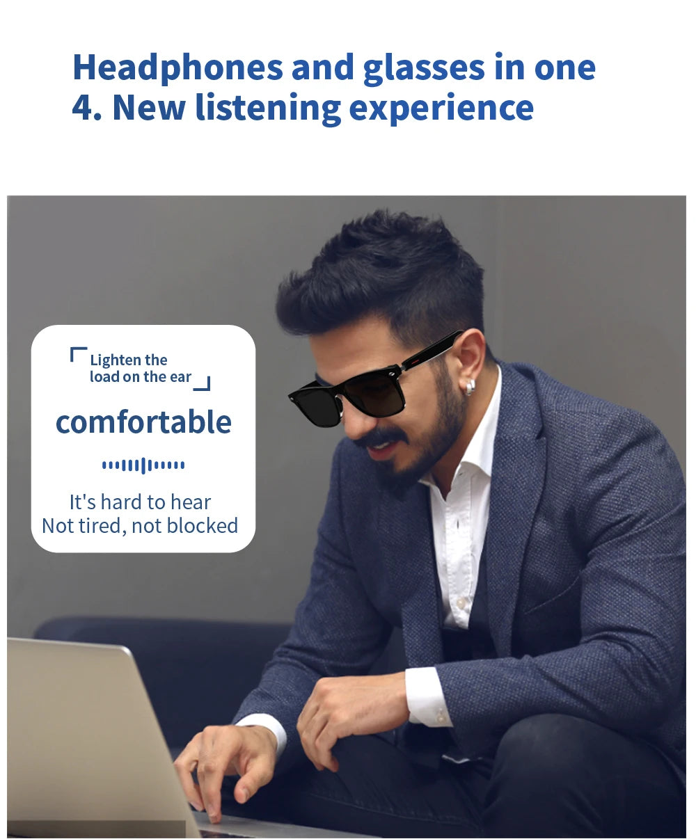 LIFEBEE E13 2024 Bluetooth Smart Glasses with Wireless Bluetooth Auto-Adjustment, IP65 Waterproof and Remote Control Camera