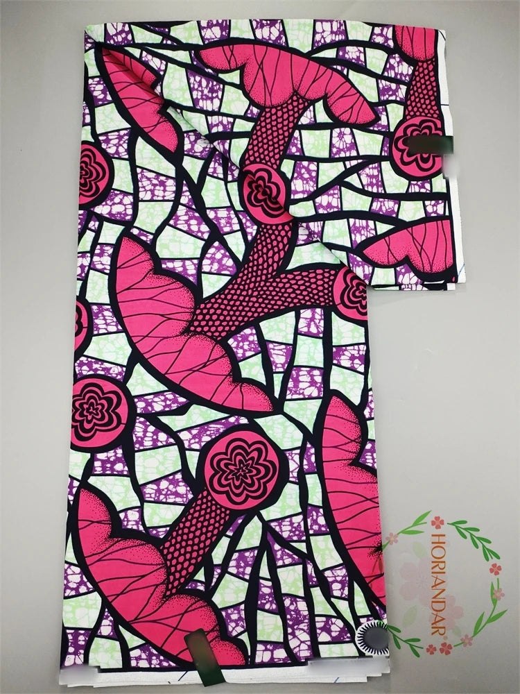 Veritable Super-V Original Hollandais Guaranteed African Grand Super Block Print Split Yardage Fabric 100% Cotton